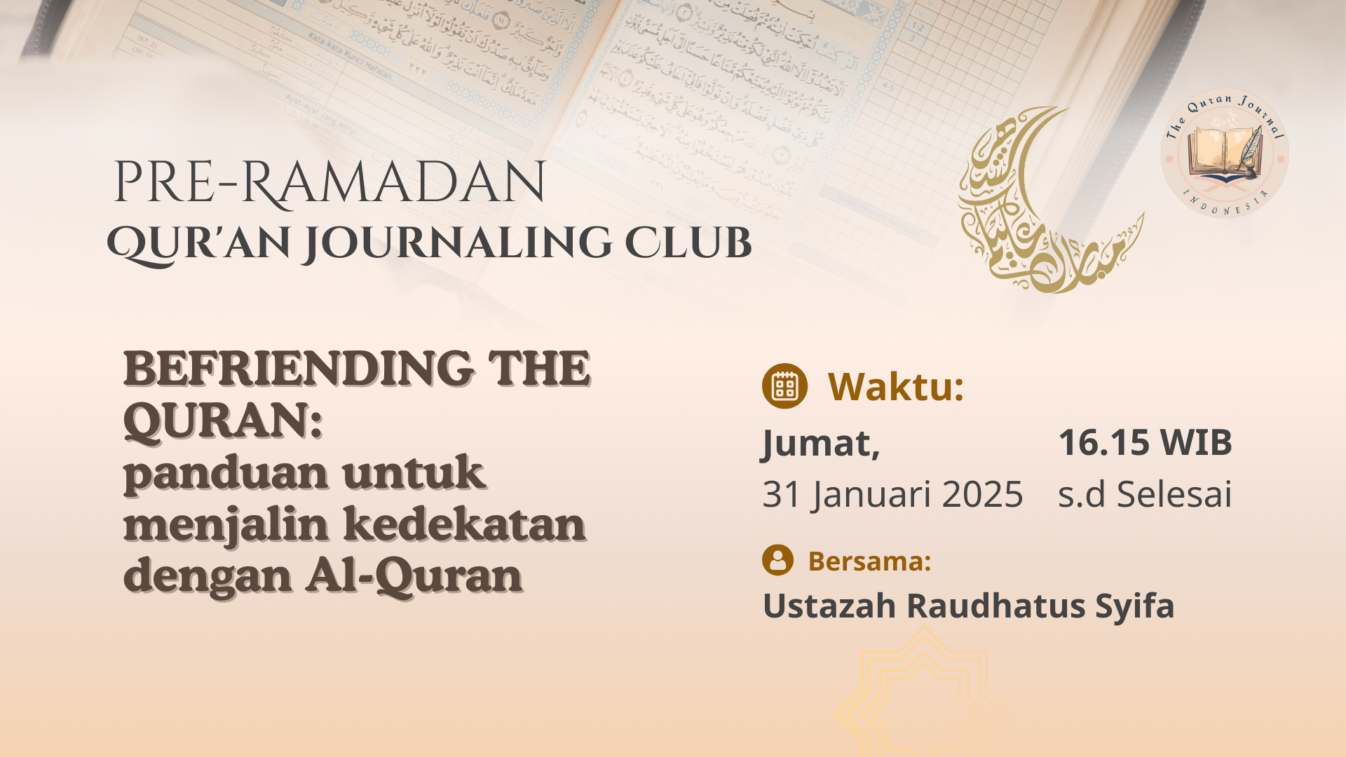 PRE-RAMADAN QUR'AN JOURNALING CLUB