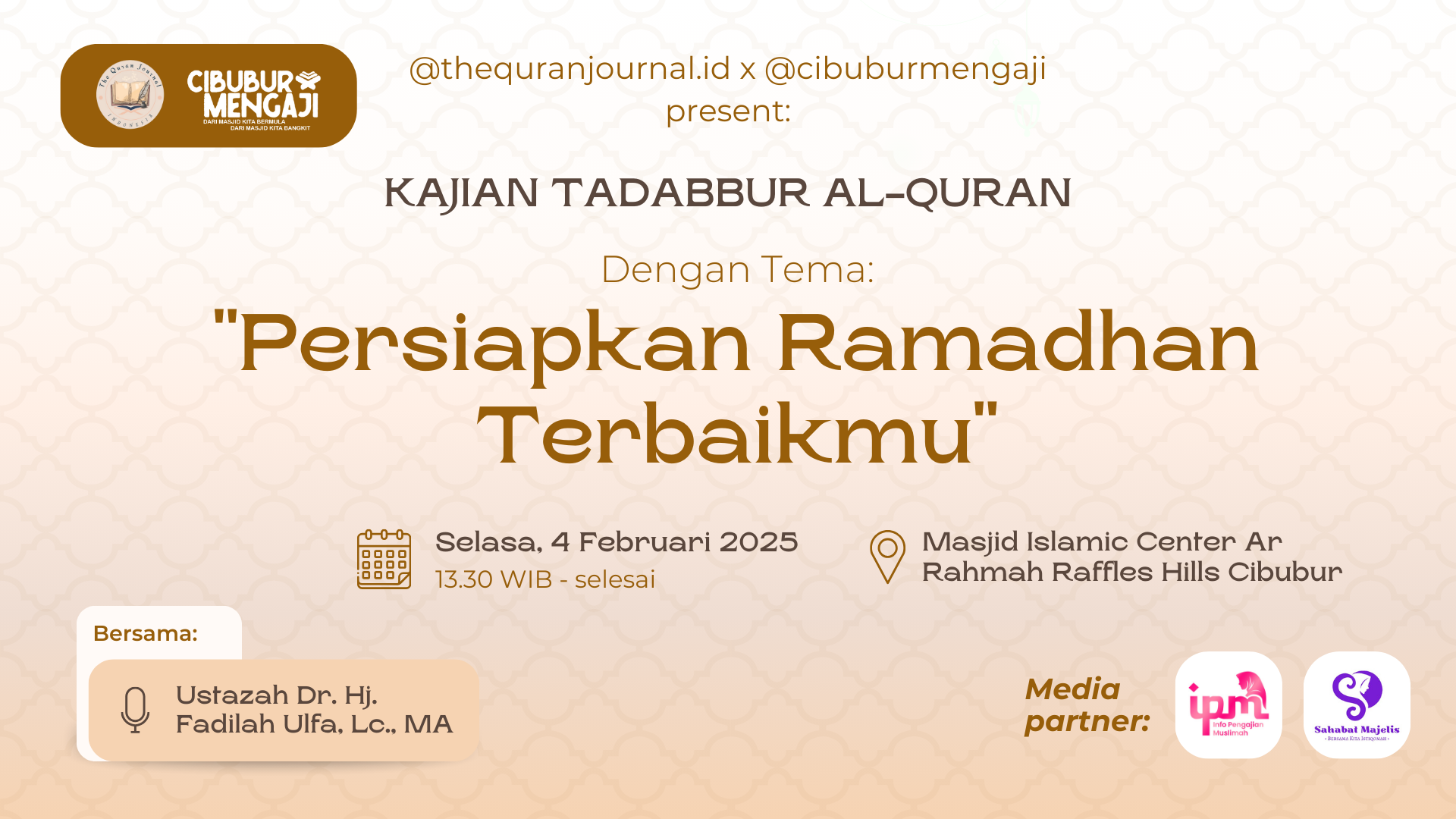 KAJIAN TADABBUR AL-QUR’AN (OFFLINE)